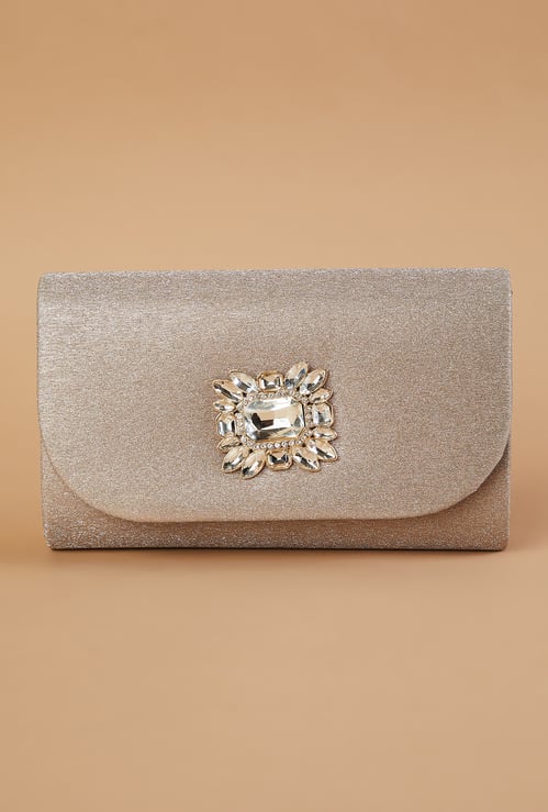 CODE Embellished Envelope Clutch