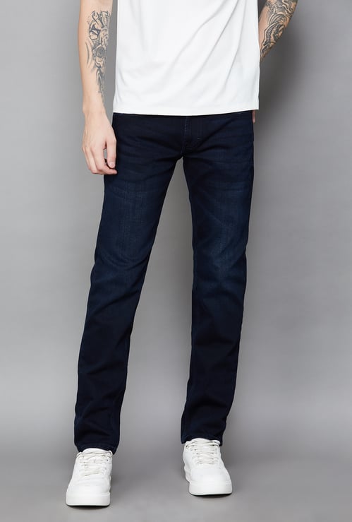 SPYKAR Washed Regular Straight Jeans