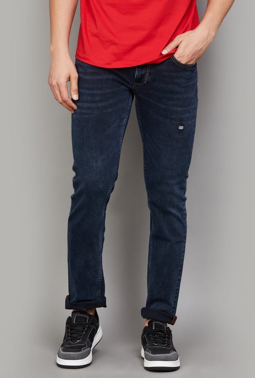 SPYKAR Washed Slim Straight Jeans