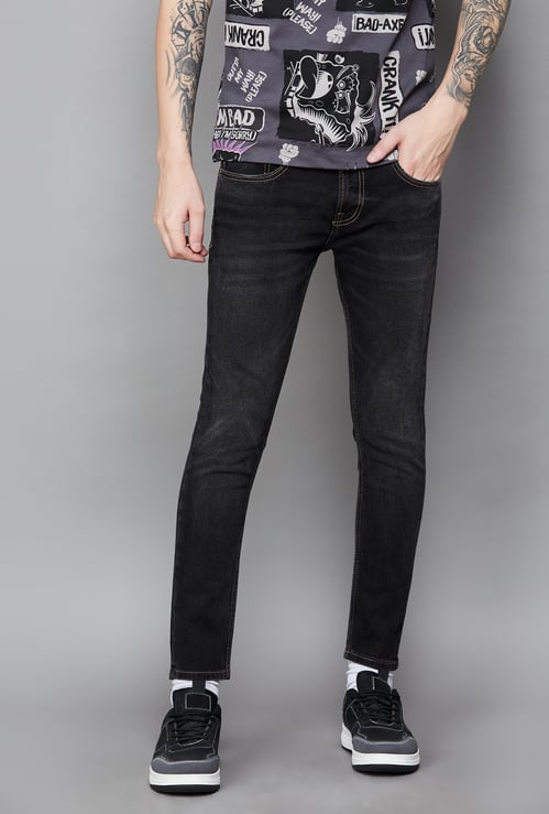 SPYKAR Washed Slim Tapered Jeans