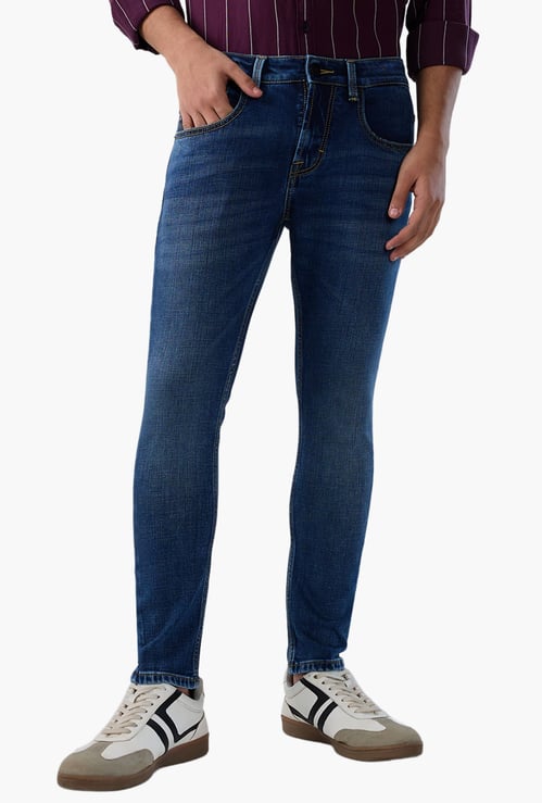 SPYKAR Washed Slim Tapered Jeans