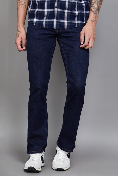 SPYKAR Washed Boot Cut Jeans