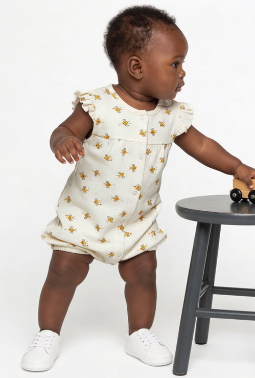 FAME FOREVER Girls Printed Rompers- Pack of 2
