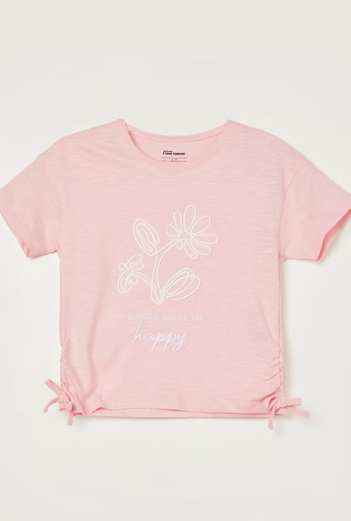FAME FOREVER Girls Embroidered T-shirt