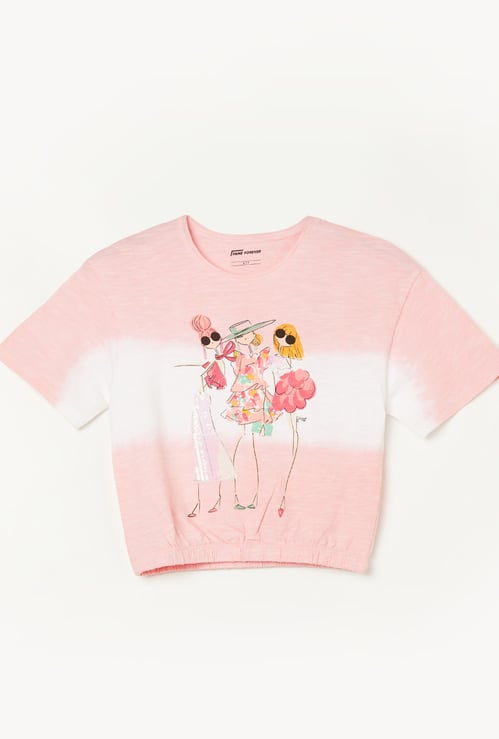 FAME FOREVER Girls Graphic Print T-shirt