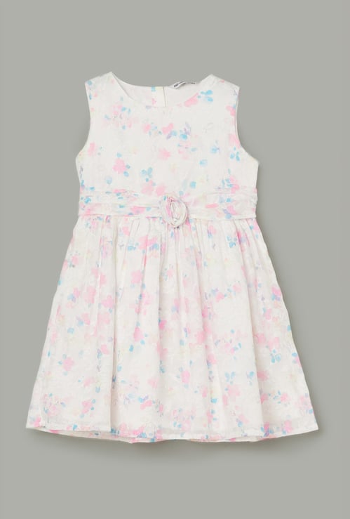 FAME FOREVER Girls Floral Print A-Line Dress
