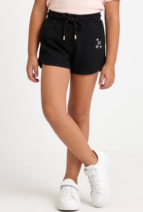 FAME FOREVER Girls Embroidered Shorts