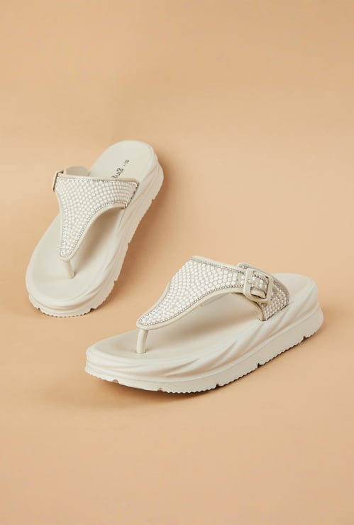 GINGER Embellished Flip Flops