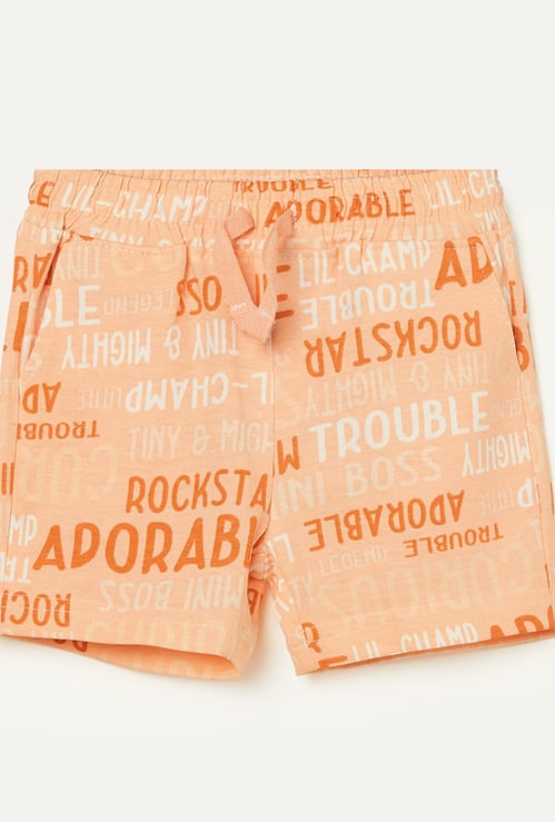 FAME FOREVER Boys Typographic Print Shorts