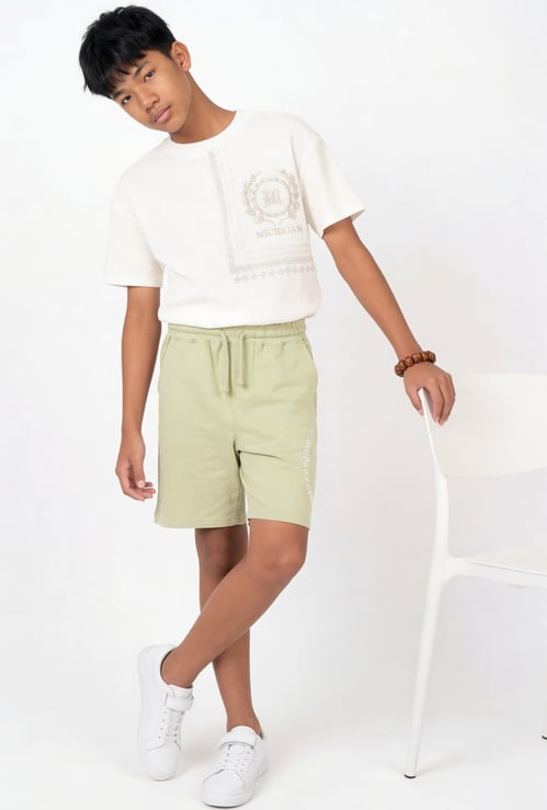 FAME FOREVER Boys Typographic Print Shorts