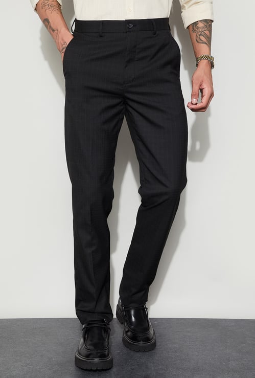 CODE Checked Regular Formal Trousers