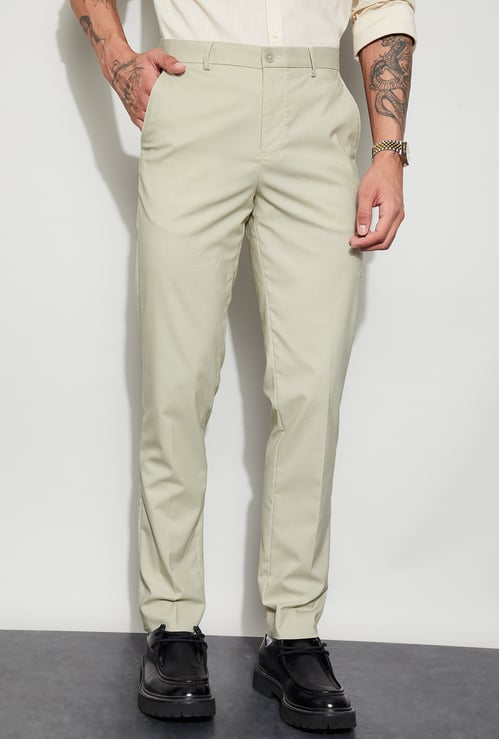 CODE Textured Slim Tapered Trousers