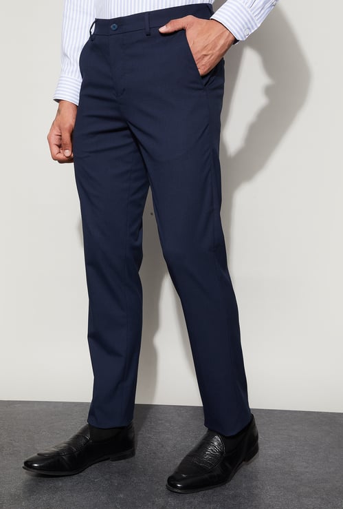 CODE Textured Slim Tapered Trousers