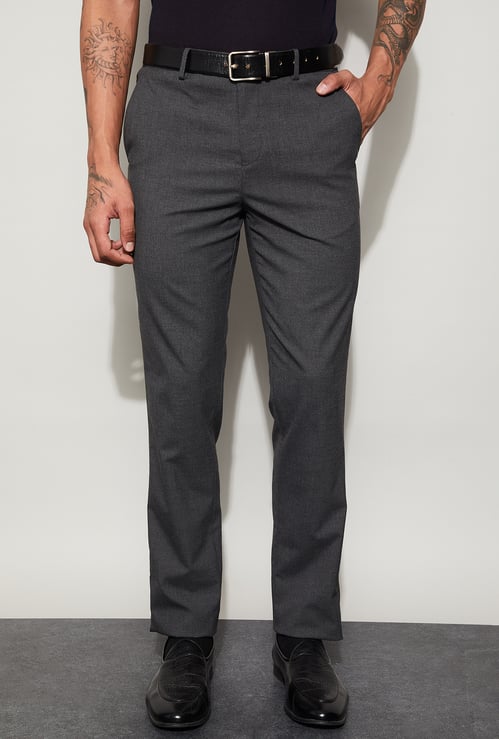 CODE Textured Slim Tapered Trousers