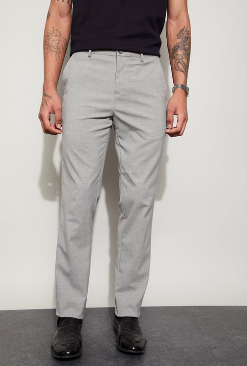 CODE Textured Slim Tapered Trousers