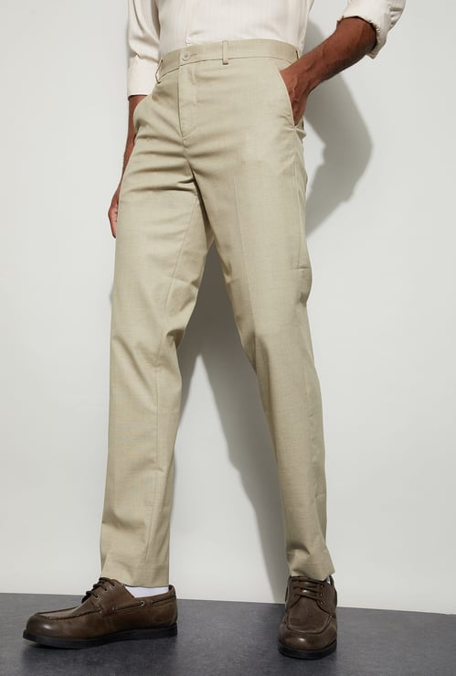 CODE Solid Slim Tapered Formal Trousers