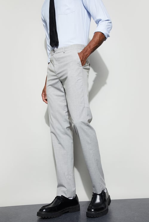CODE Solid Slim Tapered Formal Trousers