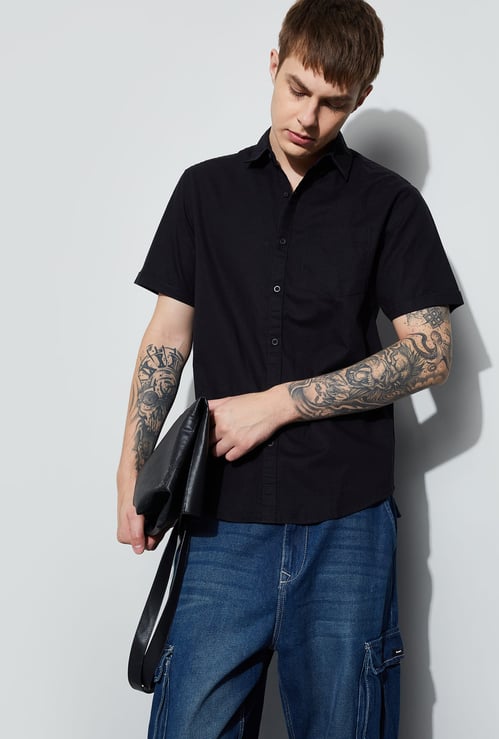 FAME FOREVER Solid Smart Fit Shirt