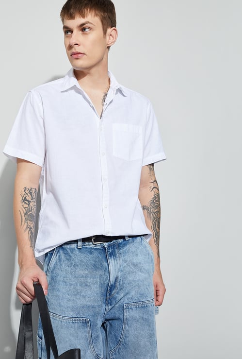 FAME FOREVER Solid Smart Fit Shirt