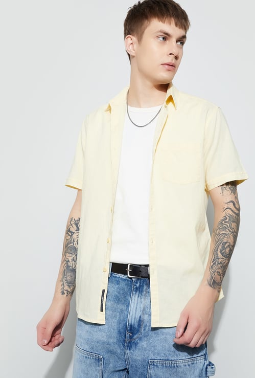 FAME FOREVER Solid Smart Fit Shirt
