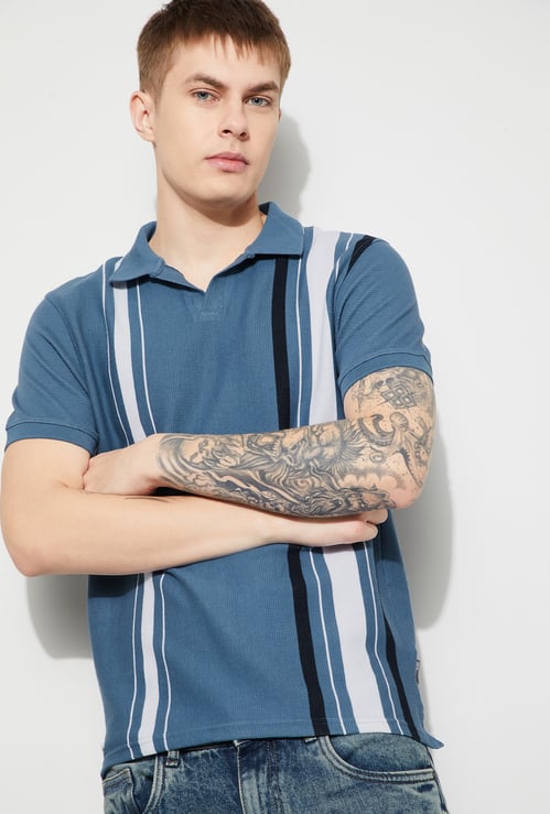 FAME FOREVER Striped Polo T-shirt
