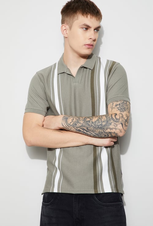 FAME FOREVER Striped Polo T-shirt