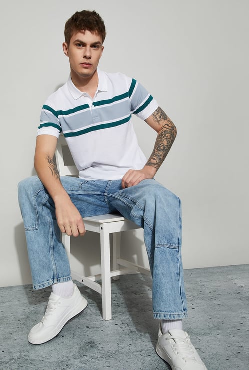 FAME FOREVER Striped Polo T-shirt