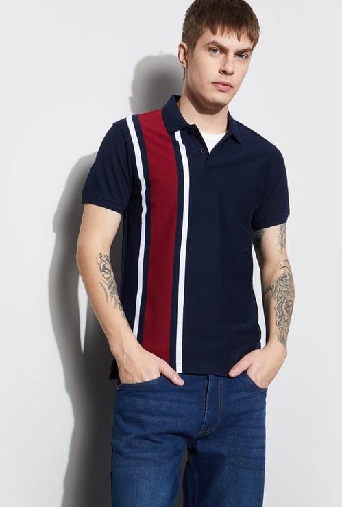 FAME FOREVER Striped Polo T-shirt