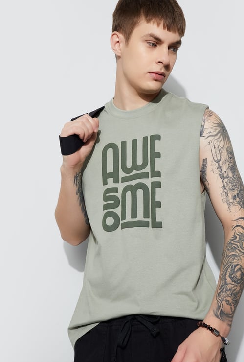 FAME FOREVER Printed Crew Neck T-shirt