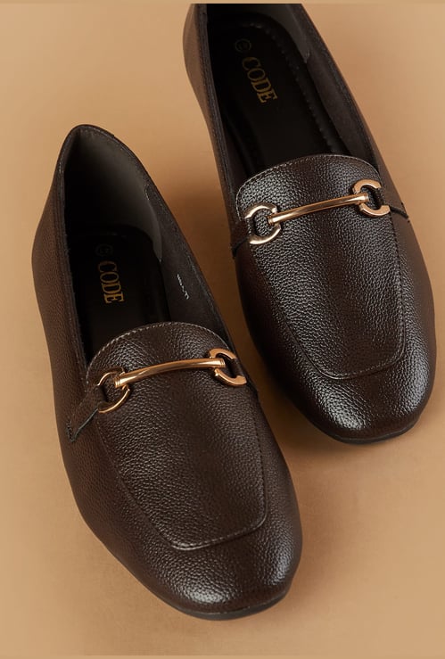 CODE Metal Accent Loafers