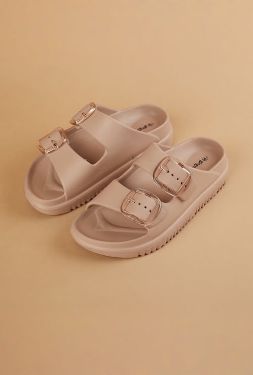 GINGER Solid Double Buckle Sliders