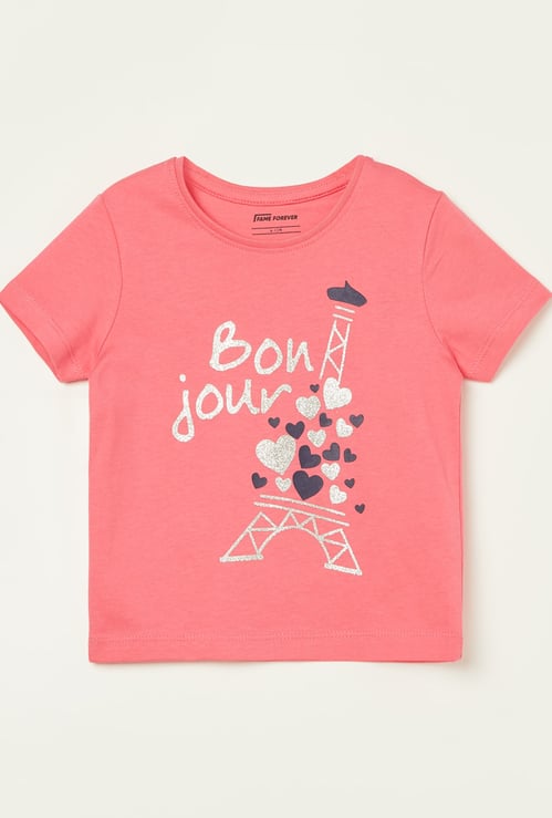 FAME FOREVER Girls Graphic Print T-shirt