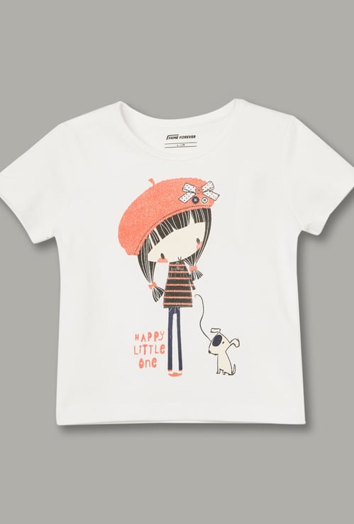 FAME FOREVER Girls Graphic Print T-shirt