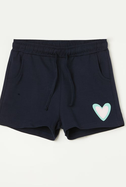 FAME FOREVER Girls Heart Print Shorts