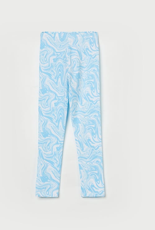 FAME FOREVER Girls Marble Print Leggings