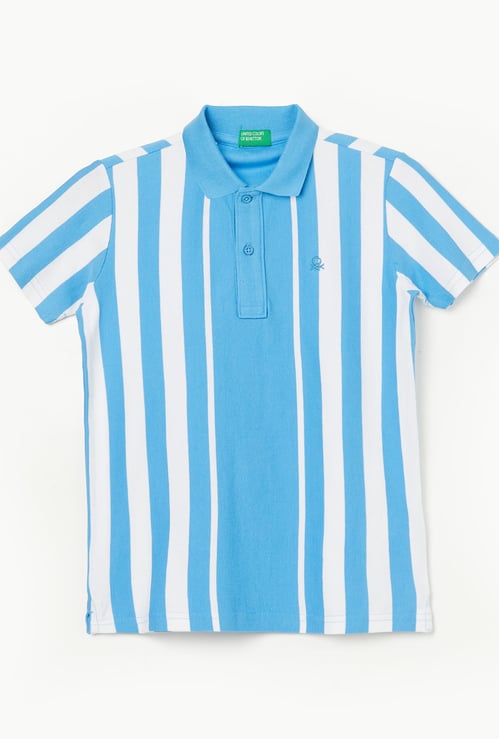 UNITED COLORS OF BENETTON Boys Striped Polo T-shirt