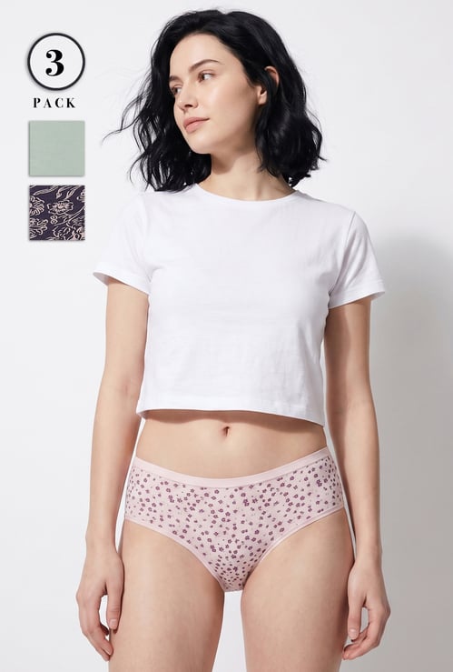 GINGER Assorted Hipster Panties - Pack of 3