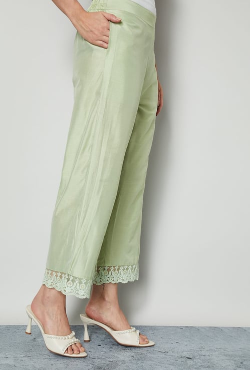 MELANGE Solid Straight Pants