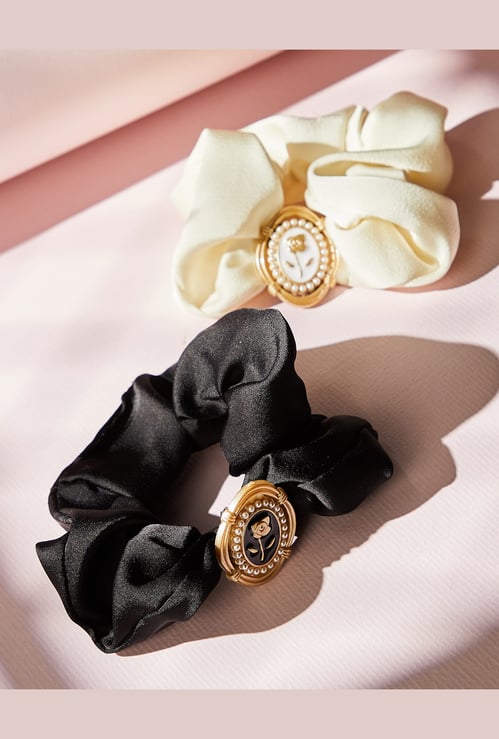 FAME FOREVER Floral Embellished Scrunchie - Pack of 2