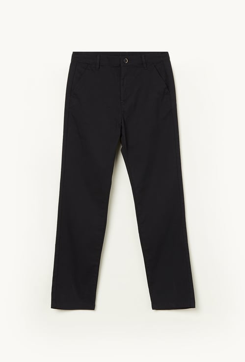 US POLO ASSN KIDS Boys Solid Slim Fit Trousers