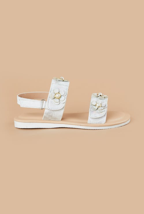 FAME FOREVER Girls Floral Applique Sandals