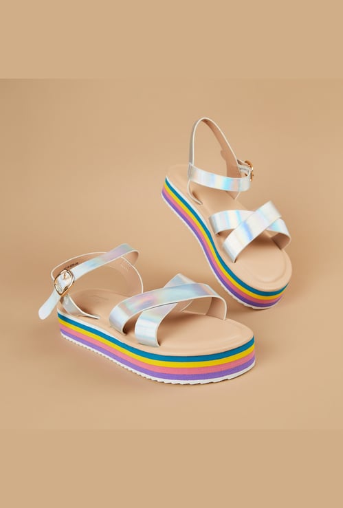 FAME FOREVER Girls Solid Ankle Straps Sandals