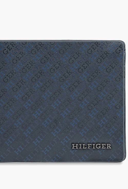 TOMMY HILFIGER Monogram Print Leather Bi-Fold Wallet