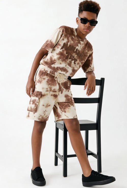 FAME FOREVER Boys Tie & Dye Cargo Shorts
