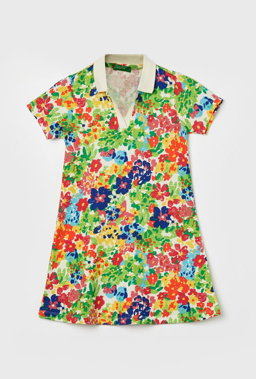 UNITED COLORS OF BENETTON Girls Printed Polo Dress