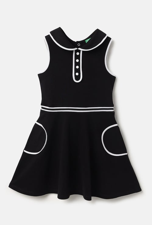 UNITED COLORS OF BENETTON Girls Solid A-Line Dress