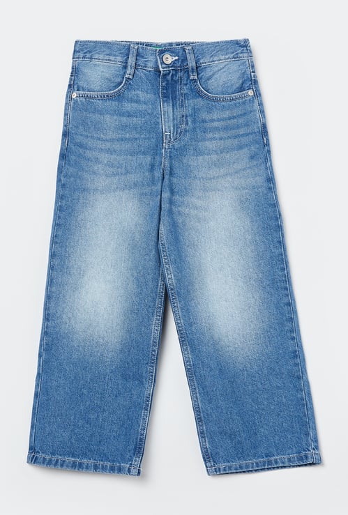 UNITED COLORS OF BENETTON Girls Solid Comfort Fit Jeans