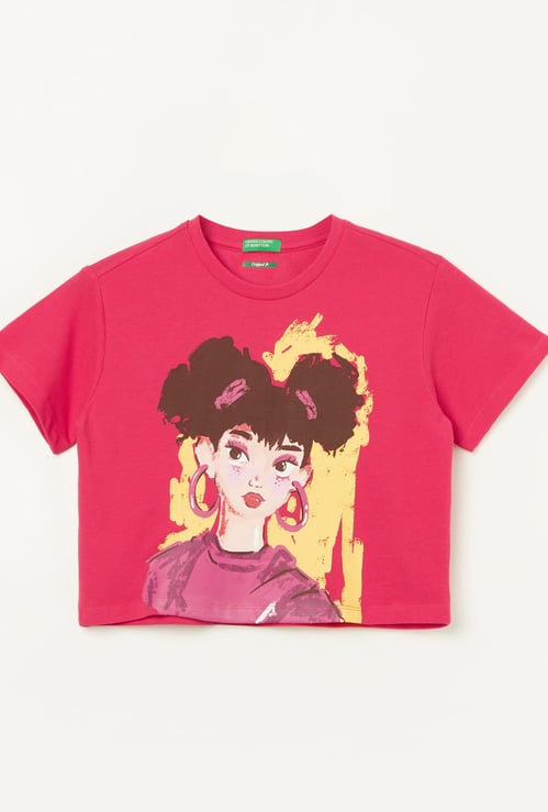 UNITED COLORS OF BENETTON Girls Graphic Print T-shirt