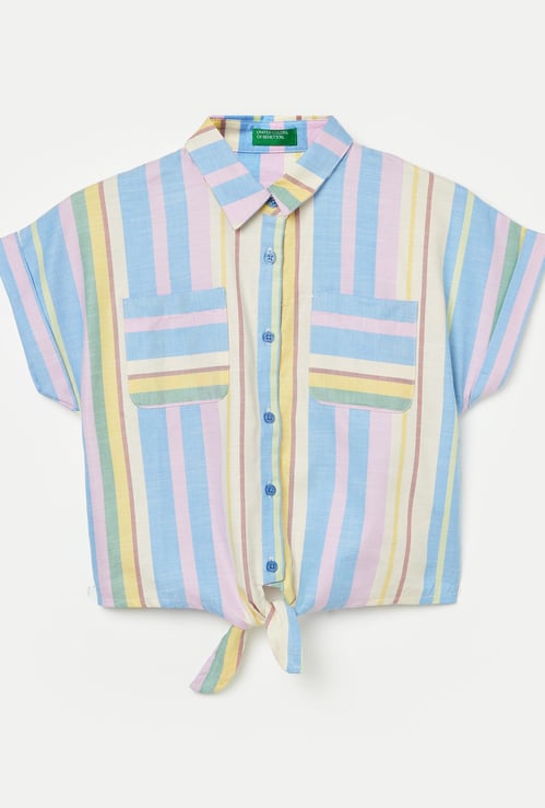 UNITED COLORS OF BENETTON Girls Striped Polo T-shirt