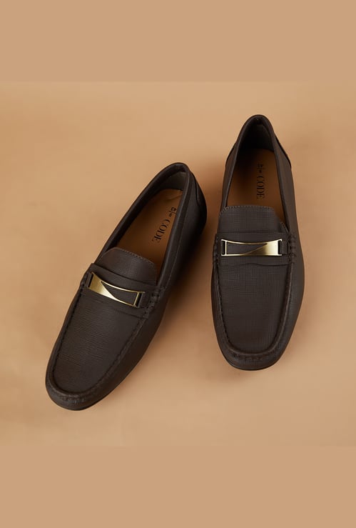 CODE Textured Horsebit Loafers
